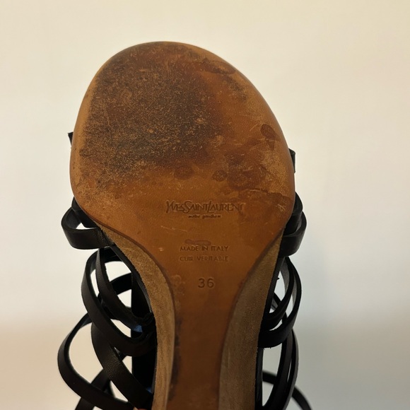 Yves Saint Laurent wedge sandals -Black - Picture 8 of 12